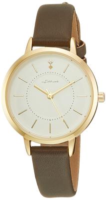 Feldarbeit Analog Einfache Gold-Lederarmbanduhr JN001-5 Damen Braun