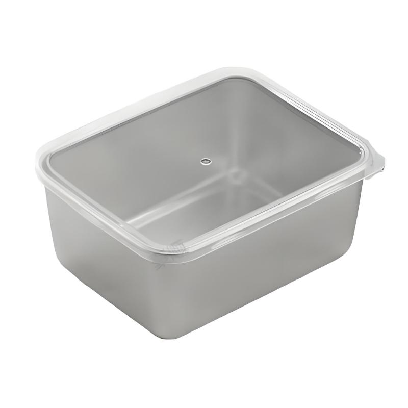 Reusable Stainless Steel Food Tray Smooth Rectangular Kitchen Container for Prep Storage Serving and Dining Use