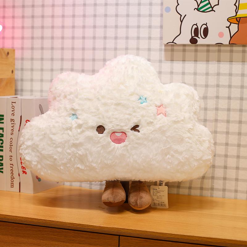 Cute White Cloud Plush Throw Pillow Toy Doll 55x45 cm approx 04 kg 1590₽