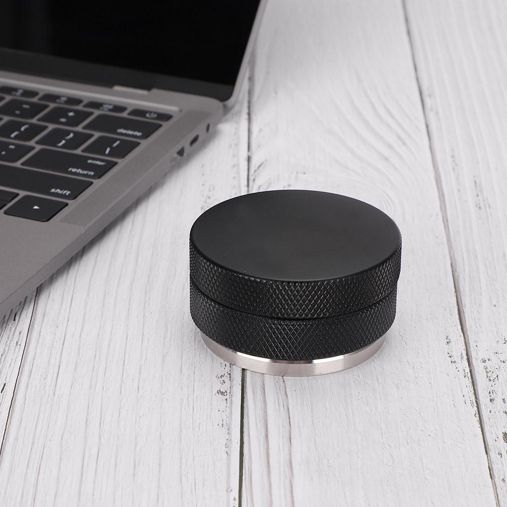 58mm Schwarzer Flacher Boden Edelstahl Kaffee Tamper Zubehör für Zuhause Kaffeeladen