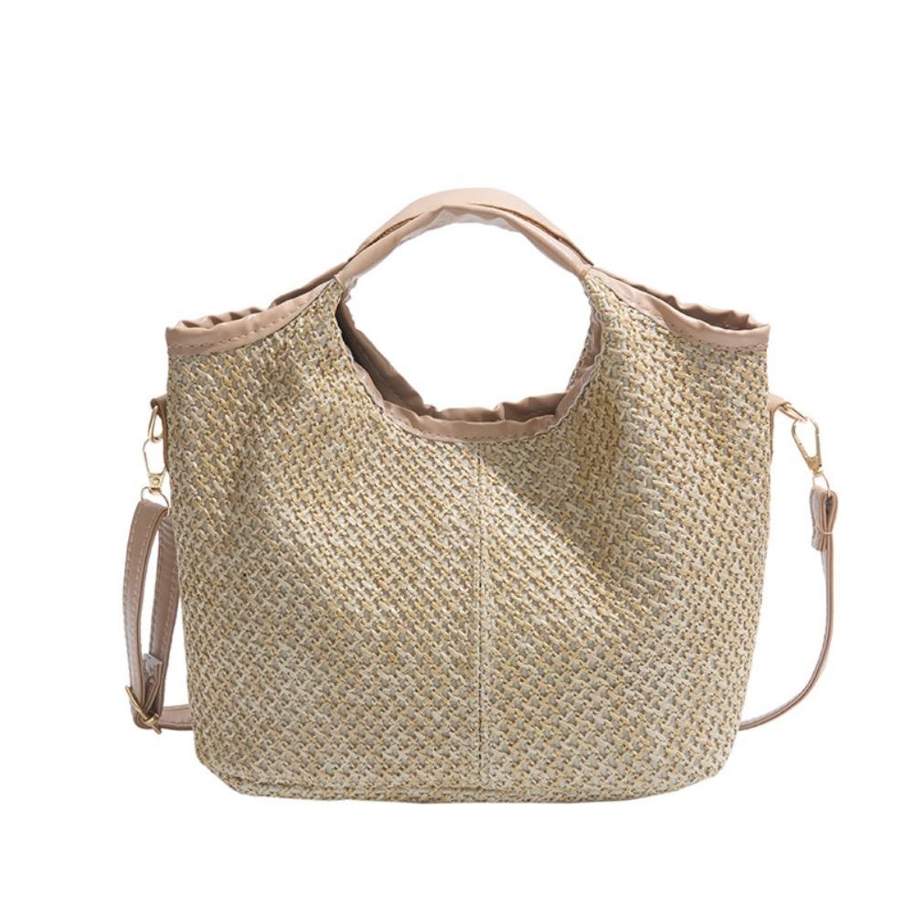 Bohemian Style Beach Bag Large Capacity Raffia Shoulder Bag Fashion Weave Straw Bag  Travel