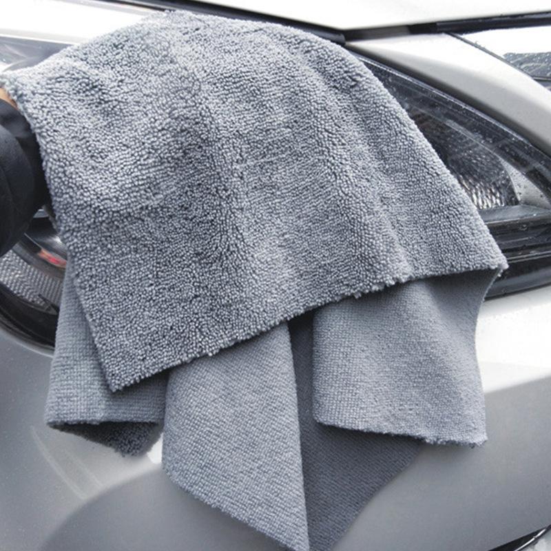 

2Pcs Car Microfiber Cleaning Towels Super Absorbent Car Care Cloth Detailing Washing Drying Towels Car Cleaning Tools 40*40cm 1Pc серый