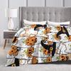 Halloween Theme Pattern Flannel Blankets Winter  Warm Soft Bedding Throws Couch Chair Pattern Bedspread Sofa Bed Cover