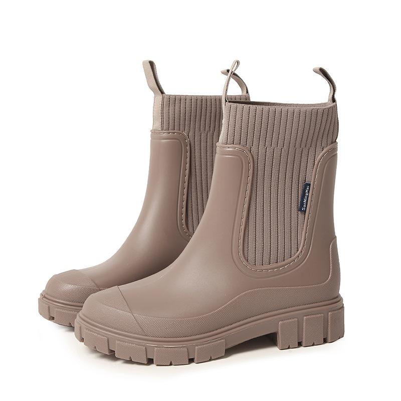 Waterproof Rubber Shoes for Women Elastic Mouth Women's Rain Boots Low Cut Rain Shoes Waterproof and Anti Slip Women's Boots