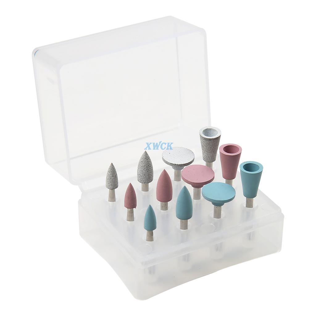 12Pcs/Set Mix Dental Silicone Rubber Grinding Heads Teeth Polisher Low-speed Machine Composite Flnish and Polish For Dentist