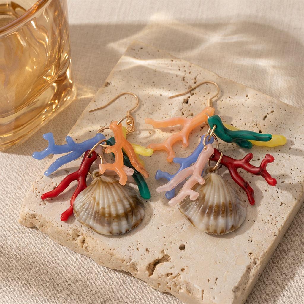 Dopamine Acrylic Heart Earrings - Summer Beach Party Accessories