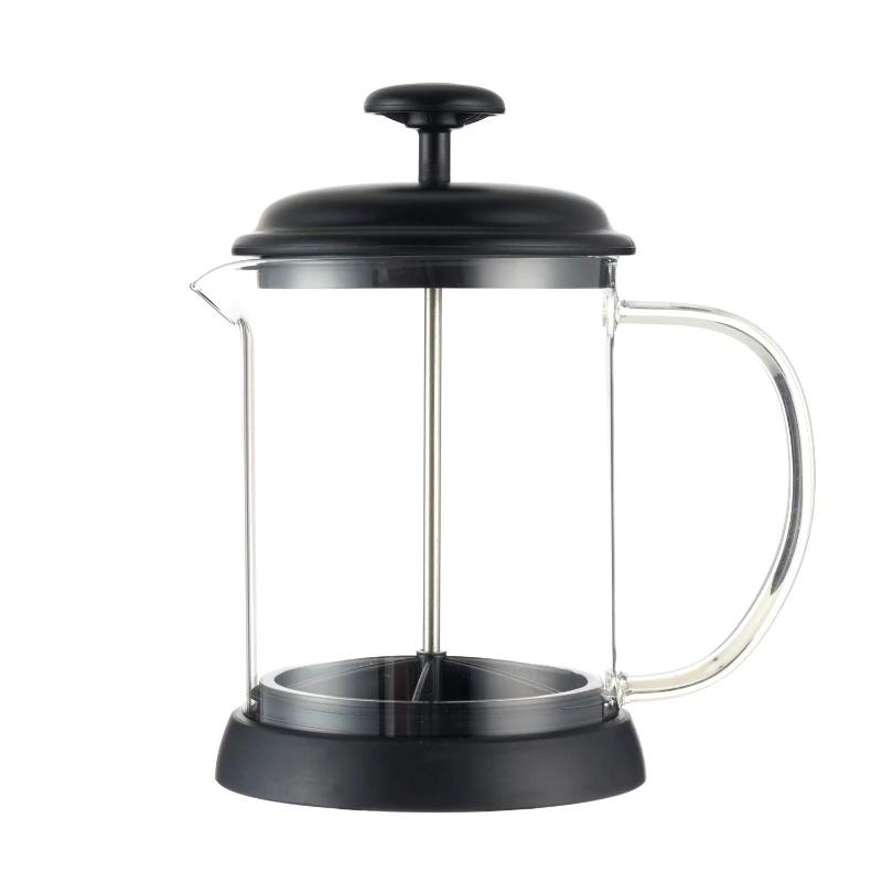 600ML Mini Skleněný French Press Hrnek Žáruvzdorný Ručně Přelévaný Francouzský Kávovar/Čajník Nerezové Filtrační Sítko Kávové Nádobí
