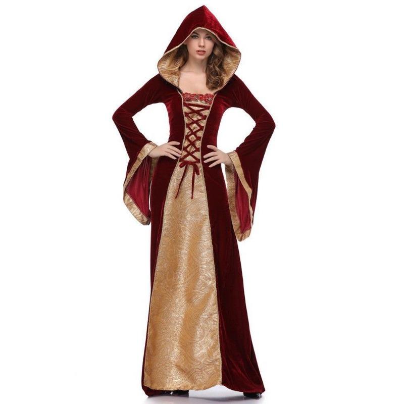 Halloween Vintage European Medieval Court Noble Queen Masquerade Costume