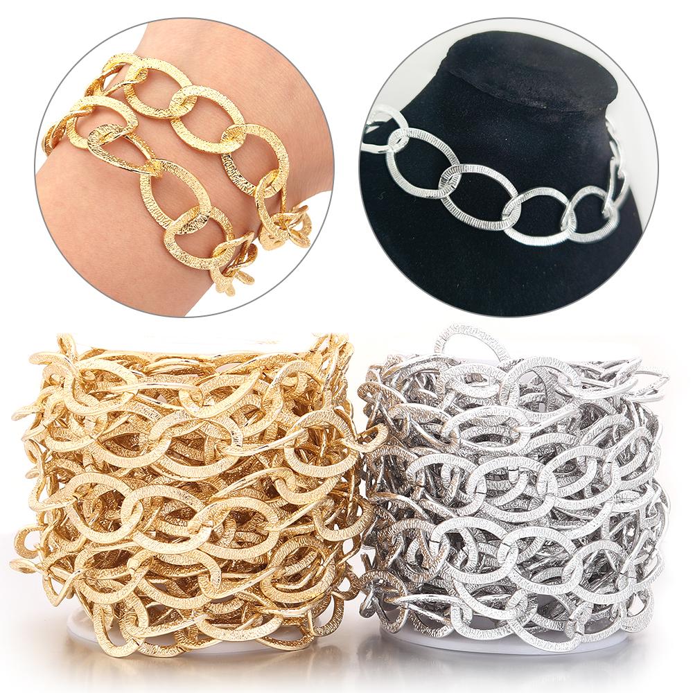 5Yards/Roll 20x16mm Aluminum Chains Metal Twisted Link Chain For Jewelry Making DIY Bracelets Necklace Clothing Bags Accessories
