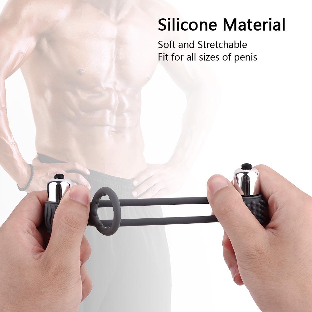 Penis Vibrator Ring Sleeve Ball Stretcher Male Chastity Cage Cock Ejaculating Delay Erotic Sex Toys