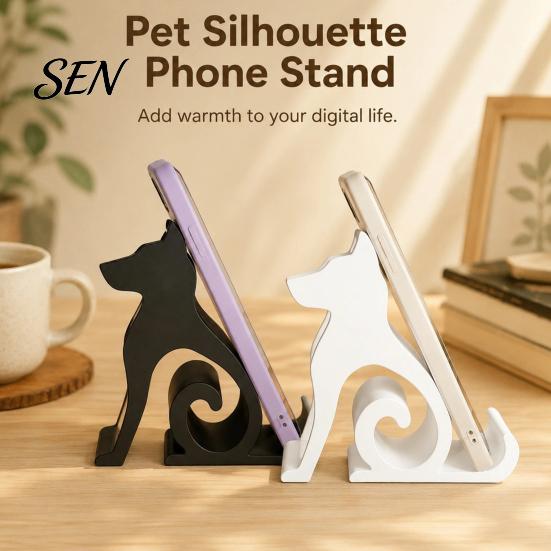 Cell Phone Stand for Cat Lovers Cute Mobile Holder Stand, Desktop Mount Desk Office Universal Bedroom, 3D Printed Stable Diagonal Support Smartphones