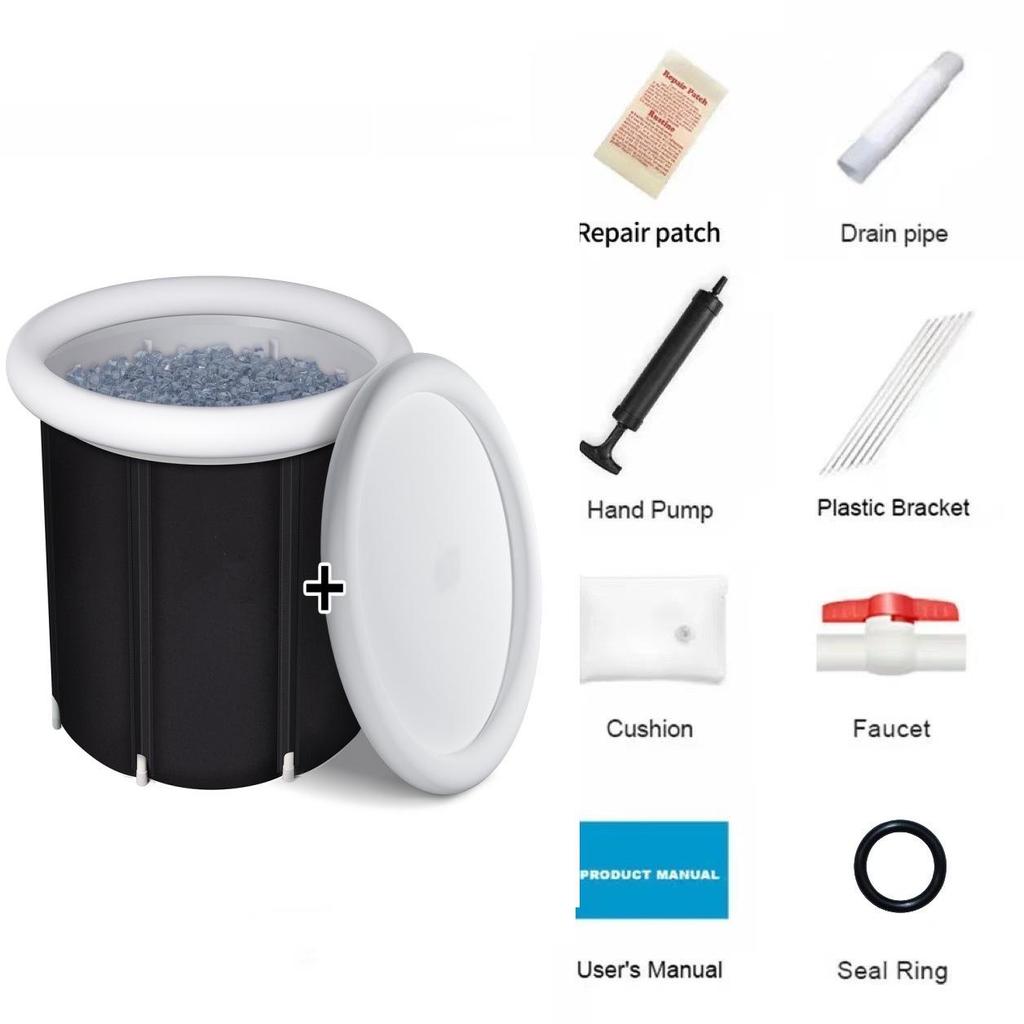 Portable Foldable Ice Bath Tub for Adults - Inflatable, Compact, Athletes Chill