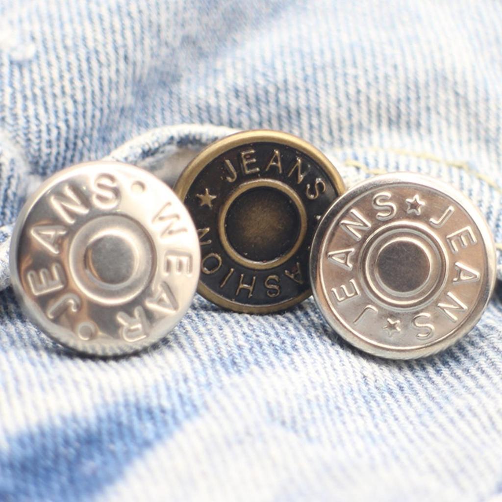 5pcs- Waist Button Detachable Metal Jeans Button