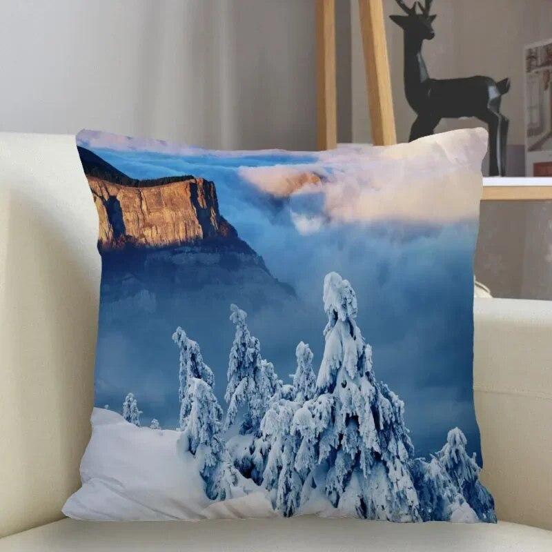 Snow Pillowcase Square  Zipper