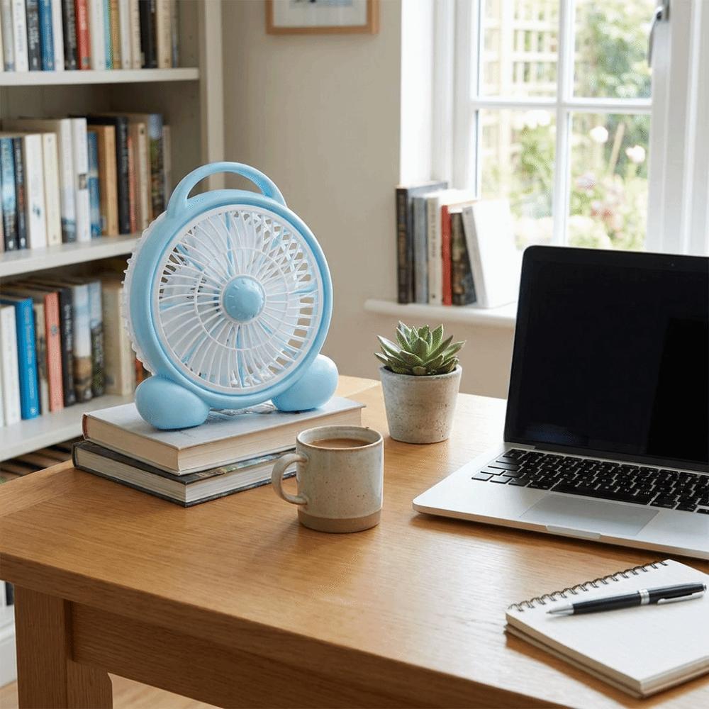 Low Noise USB Rechargeable Mini Desk Fan Quiet Personal Cooling Fan Office