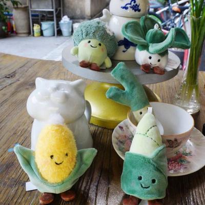 Plush Key Buckle Corn Korean Style  Key Holder Plush Toy Pendant Women Key Chain Vegetable Pendant Stuffed Plush Doll Toy