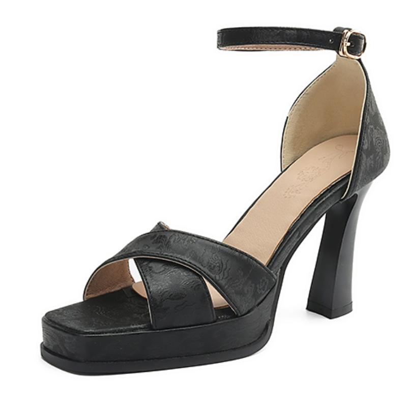 Elegant Gray Women's Sandals Gladiator Summer Shoes 2025 High Heels Flip Flops Black Green Footwear Shoes Girls Comfortable