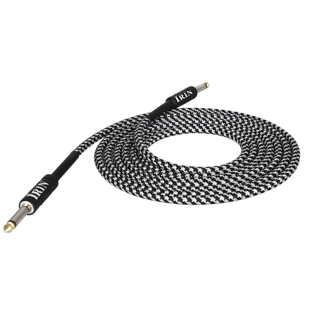 

3M гитарный кабель, цветные аксессуары для струнных инструментов, без шума, аудио, плетеный провод, металлический штекер для электрогитары, баса чёрный