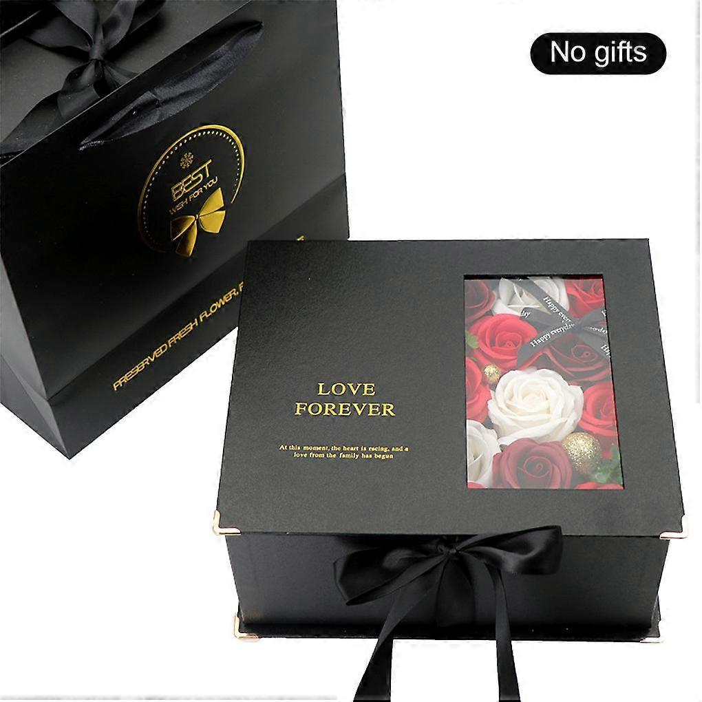 Fake Flower Box Jewelry Gift Box Decoration Empty Container Organizer for Festival Gift, Type 1