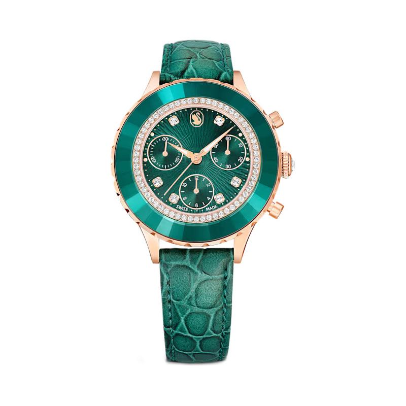 

Годинник Swarovski Octea Chrono Серія Кварцовий Механізм Шкіряний Ремінець 43*37мм Зелений Циферблат Жіночі годинники 5672931 Green Dial