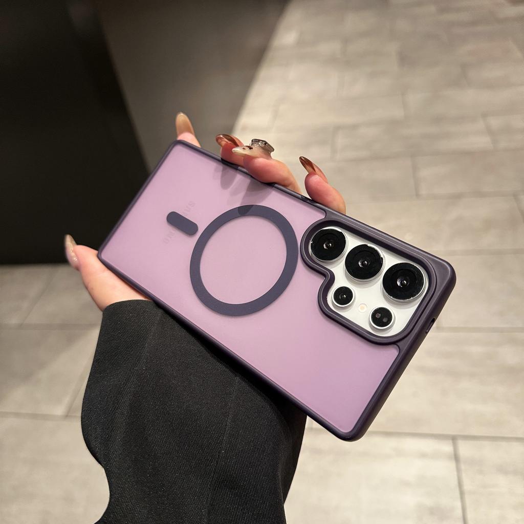 Luxury Matte Translucent For Magsafe Charge Case For Samsung S25 S24 S23 S22 Ultra Plus A56 A36 A26 A16 A55 A35 Frosted PC Cover