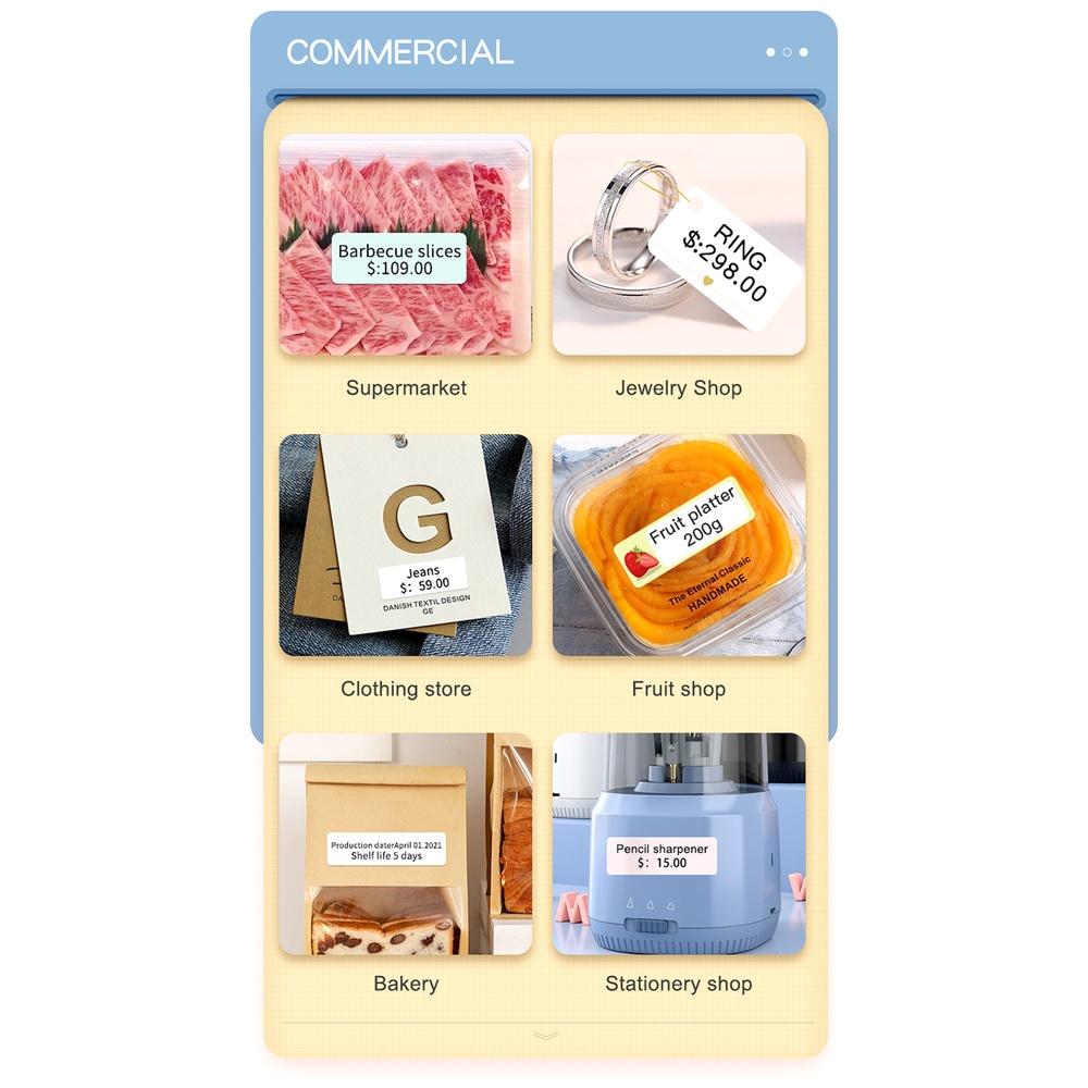 D110 Přenosná tiskárna etiket bluetooth Bezdrátová fotografická tiskárna s vysokým rozlišením Mini výrobník etiket Termální tiskárna 100*70*20 mm