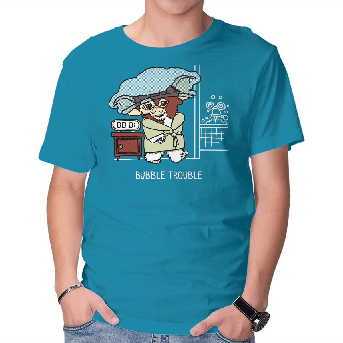 Unisex Crew Neck T-Shirt Bubble Trouble Graphic Short Sleeve Casual Tee M