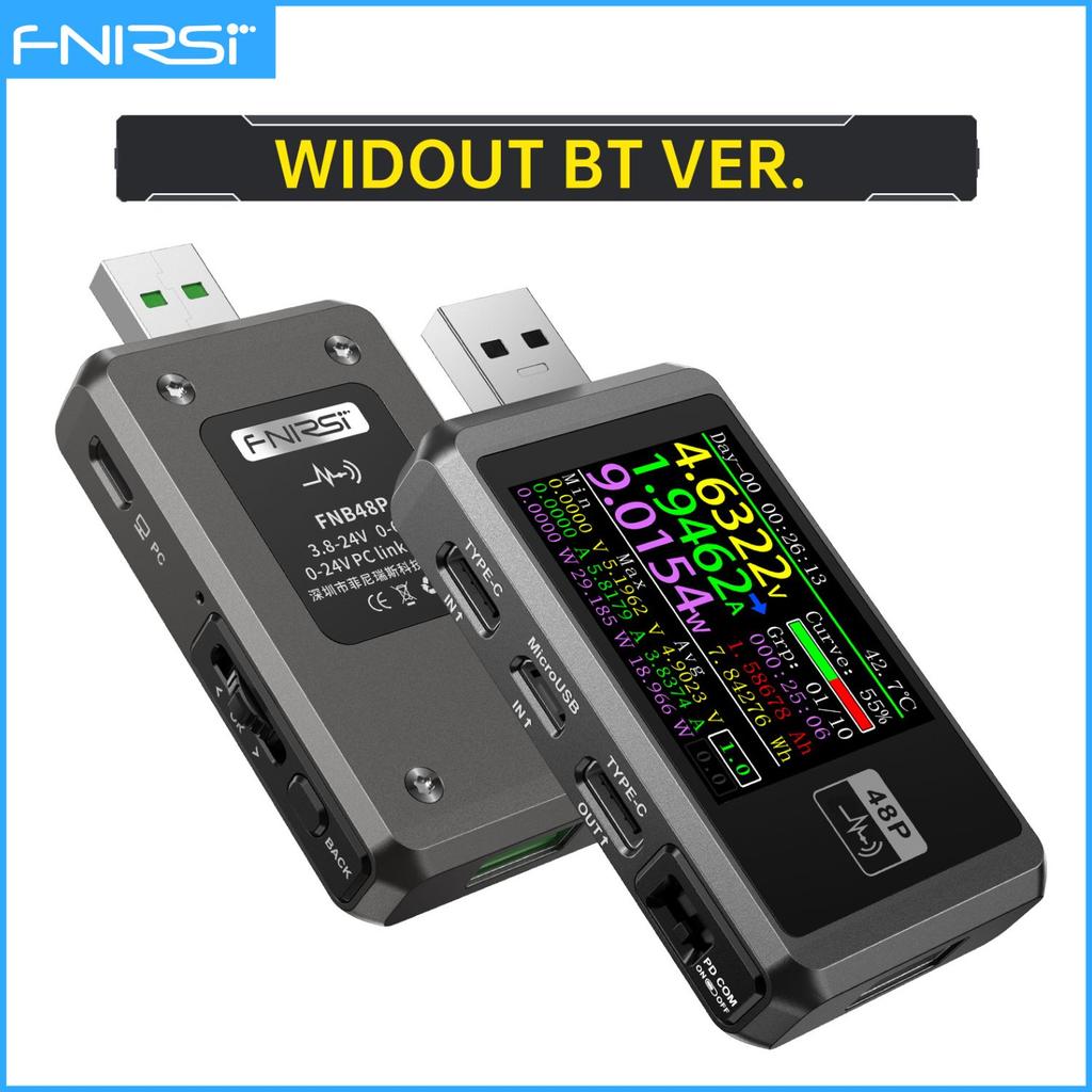FNIRSI FNB48P USB-tester Voltmeter Amperemeter TYPE-C Hurtiglading Deteksjon Utløser Kapasitet Bølgemåling med CNC Metallkappe