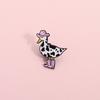 Pink Cow Cowgirl Duck Enamel Pin Western Duck Cowboy Boots Silly Goose Animal Brooch Lapel Badge Funny Jewelry Gift For Friends
