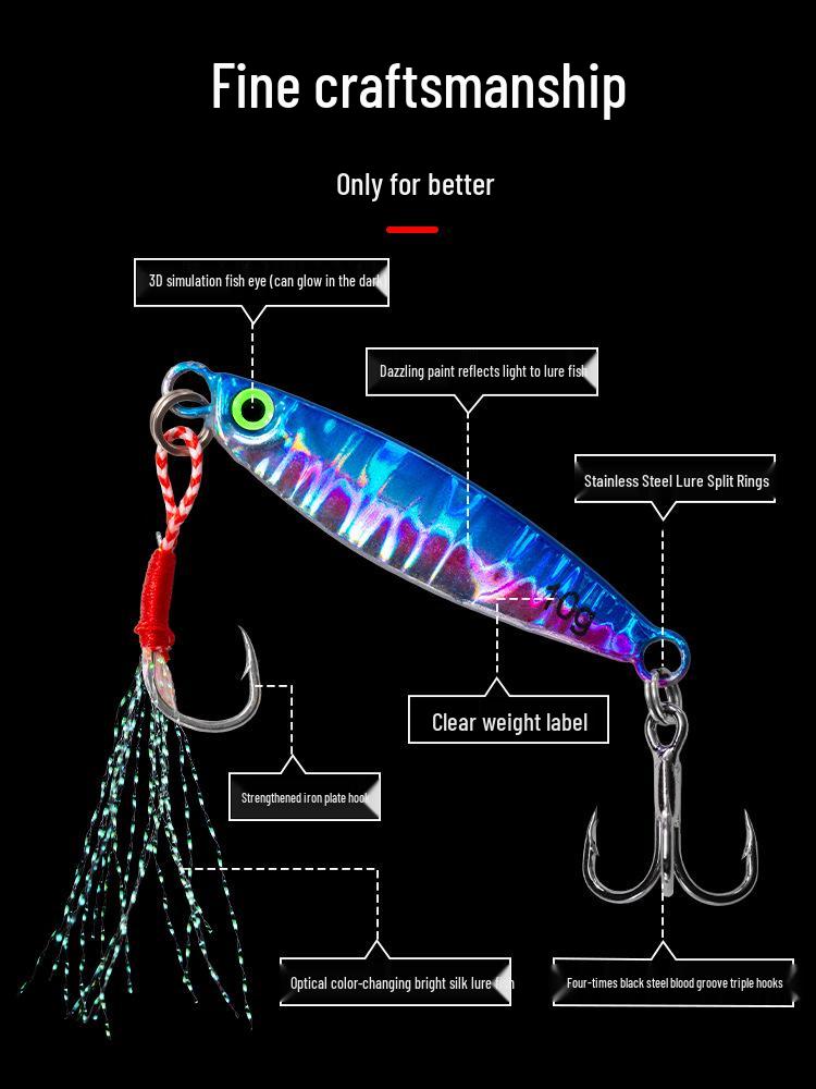 Luminous Iron Plate Lure: Super Far Cast Fishing Bait for Mackerel & Freshwater Bass