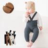 0-3J Süße Einfarbige Neugeborene Baby Herbst Winter Warme Strumpfhose Strumpfhose Baumwolle Strick Mädchen Jungen Weiche Baumwolle Hosenträger Unterteil Hose