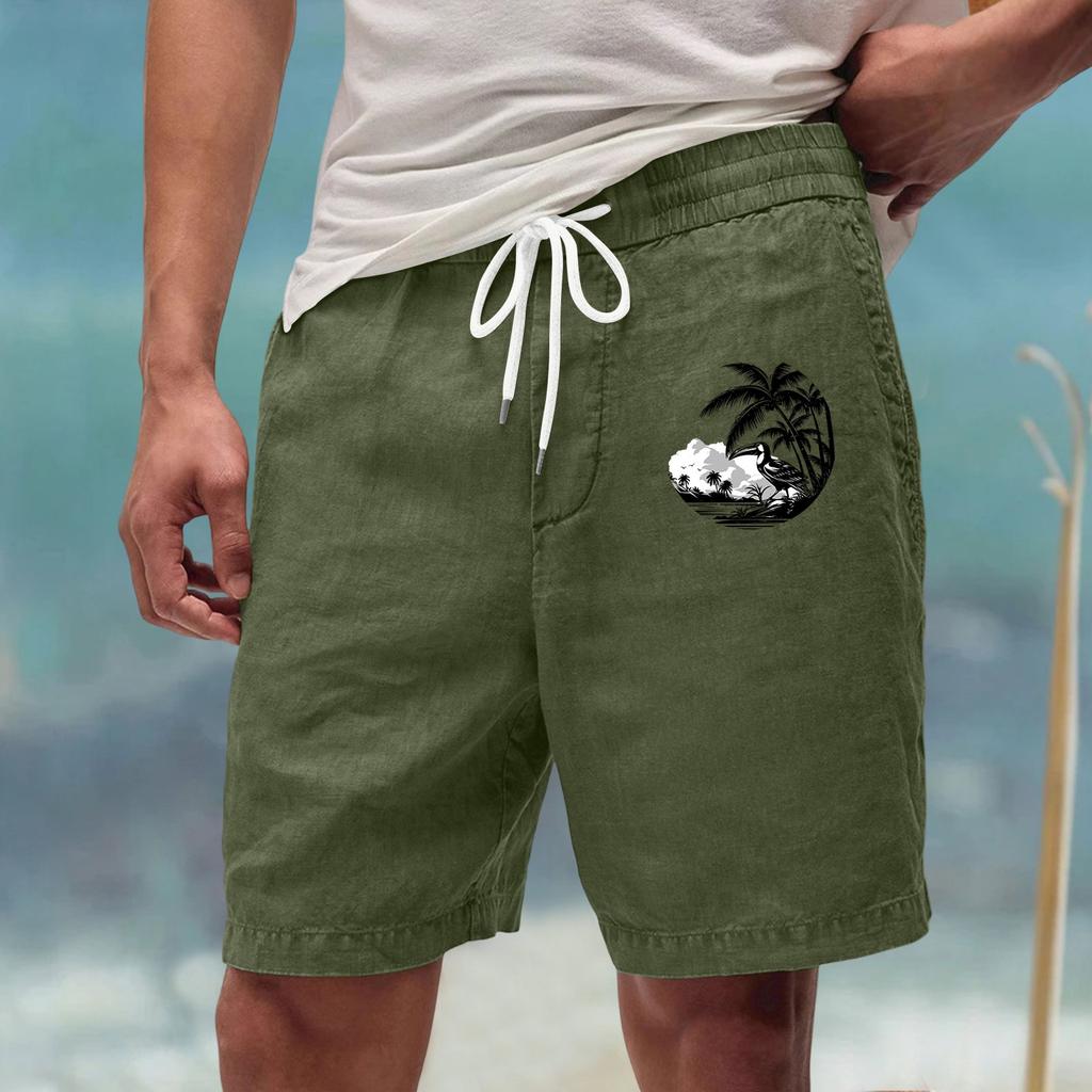 Pánské letní velké ležérní volné sportovní kalhoty plážové šortky