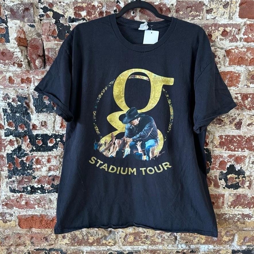 Garth Brooks Stadium Tour Double Sided Black S/S Mens XL Unisex T-Shirt XL