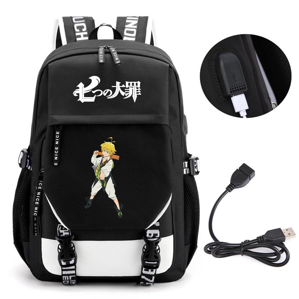 Animation Seven Deadly Sins Backpack Casual Backpack Student School Bag Men'S And Women'S Printed Computer Bag Travel Bag