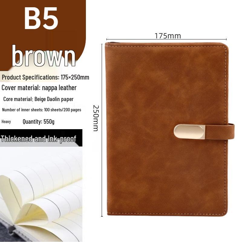 Business Notebook with Metal Buckle - Customizable Logo, Premium Conference Notepad Set