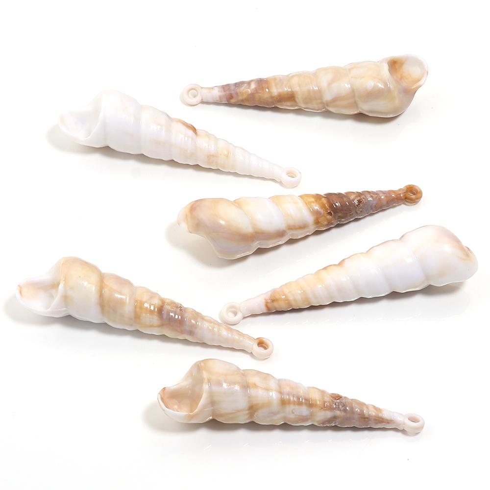 10-100pcs Natural Shell Acrylic Beads Ocean Light Brown  Seashell Pendants For Jewelry Making DIY Bracelets Keychain Accessories