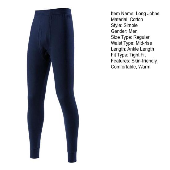 Men Long Johns Cotton Thermal Underwear Pants Autumn Winter Male Leggings Sleepwear