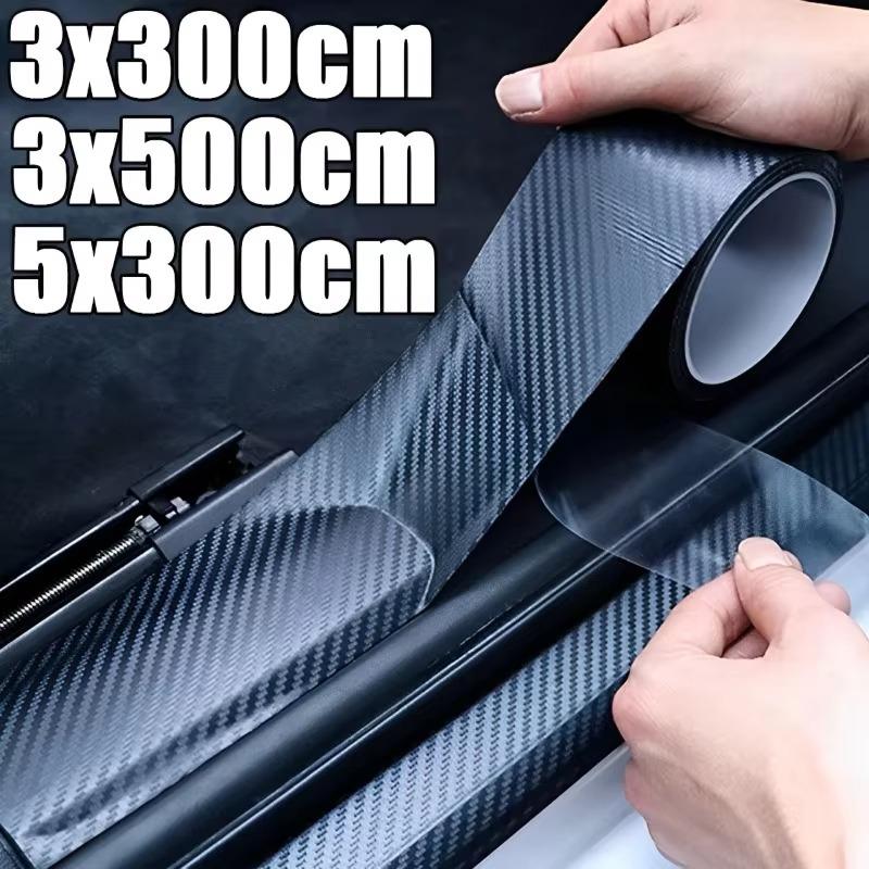 3D Carbon Fiber Sticker Paste Car Threshold Protective Film Anti Scratch Waterproof Matte Black Nano Sticker Tape for Car Body