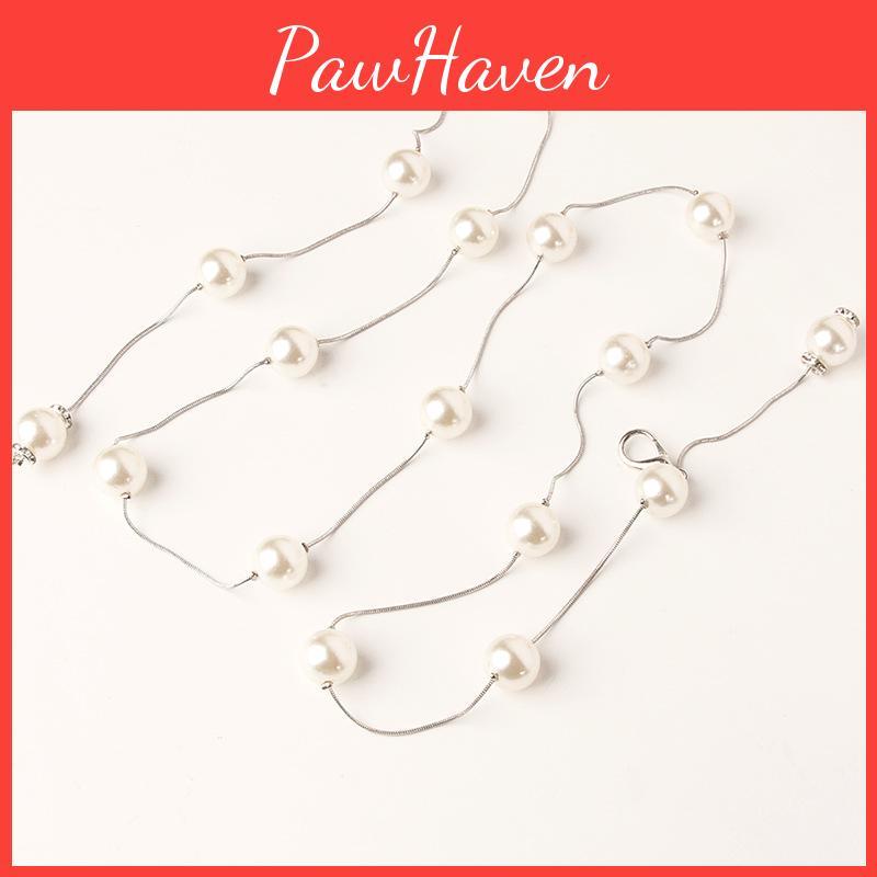 Pearl Metal Waist Chain For Women With Hook Closure Stylish Dress Waist Accessory