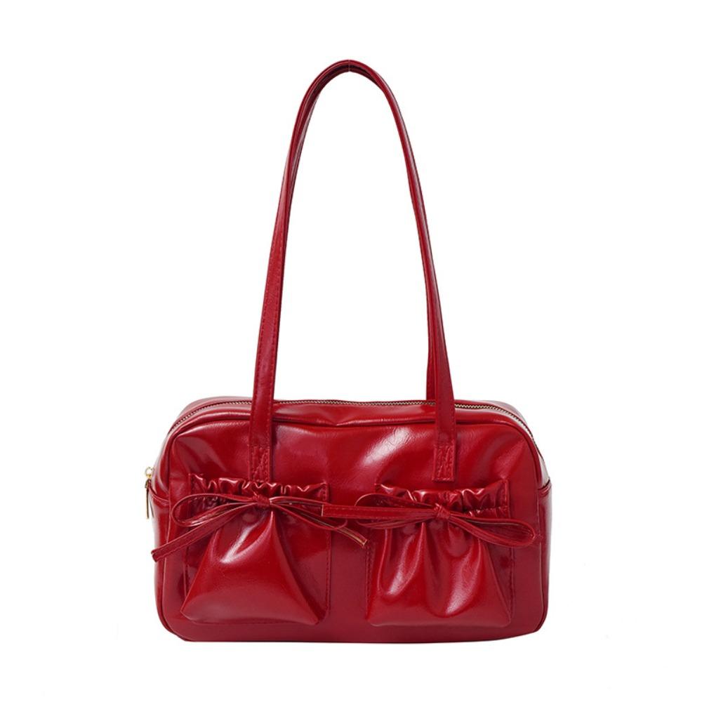 Y2k Ballet Bow Tie Shoulder Bag Korean Women's Handbag Fashion Ribbons Bowling Tote Bag  Ladies