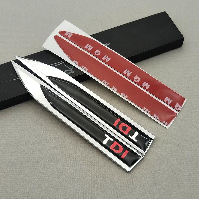 

2026 Hot For VW VOLKSWAGEN 2pcs 3D Metal TDI Logo Car Fender Side Sticker Emblem Badge Decal For Volkswagen VW Polo Golf 5 6 Pas