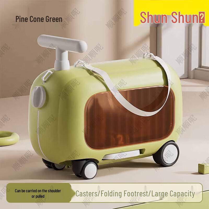 Walizka na kółkach do siedzenia dla dzieci z miejscem do przechowywania