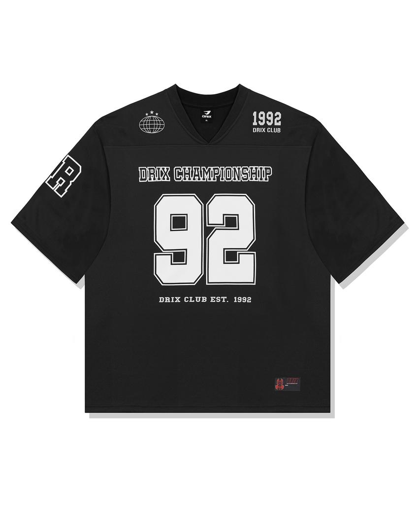 DRIX Rugby Oversized Mesh Jersey Half Sleeve_Black