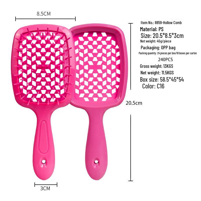 

Универсальная сетчатая сотовая массажная расческа для влажных и сухих волос, пластиковая парикмахерская расческа OPP bag packaging
