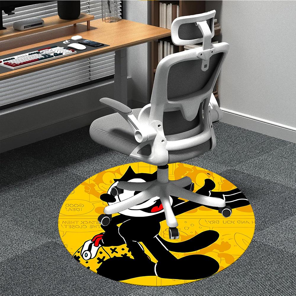 

1pc Felix Cat Office Round Area Rug, Under Office Chairs Bedroom Living Room Home Decor, Room Decoa1016178 80cm by 80cm