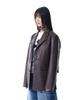 Aakam 3-Button Leather Blazer (Brown)