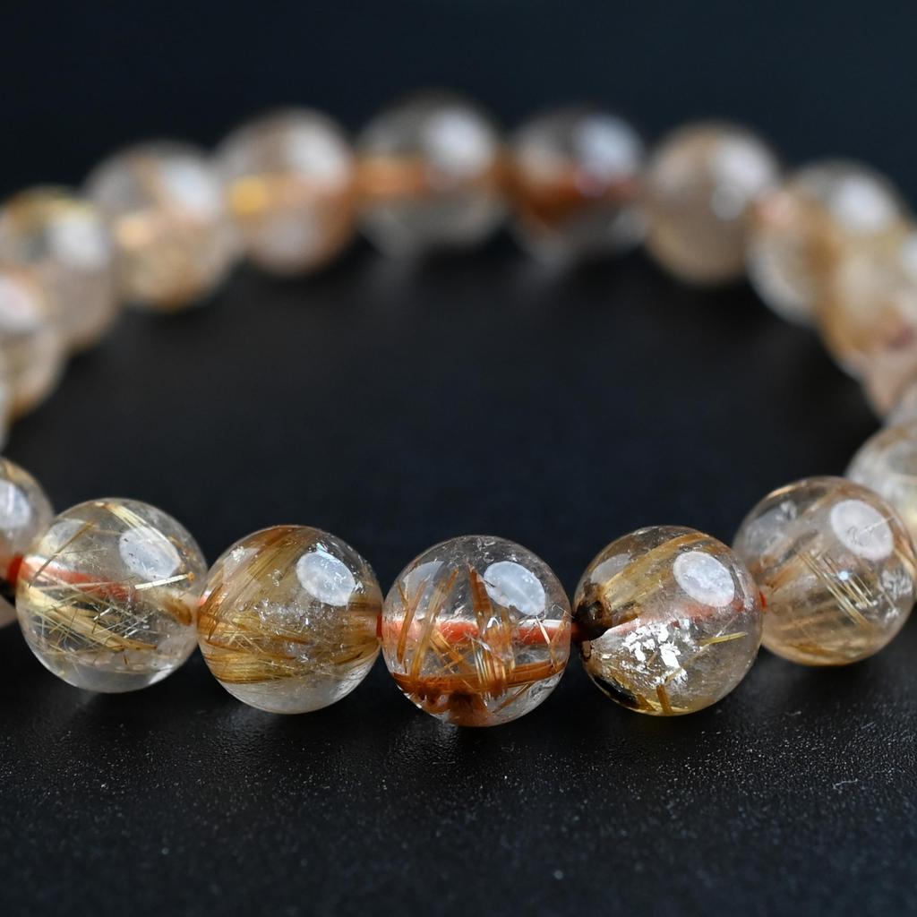 Eigado Jewelry Town Shosenkyo Rutilated Quartz 10mm 16cm Wrist Limited Natural Power Prayer Good Luck Feng Shui Bracelet, Stone, Circumference,