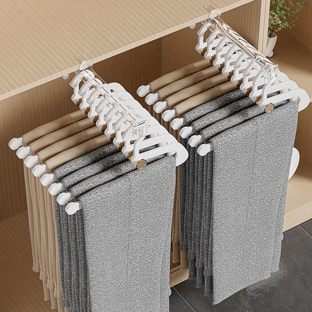 Pull Out Retractable Cabinet Sliding Rack Clear Built-In Trouser Rack  Wardrobe