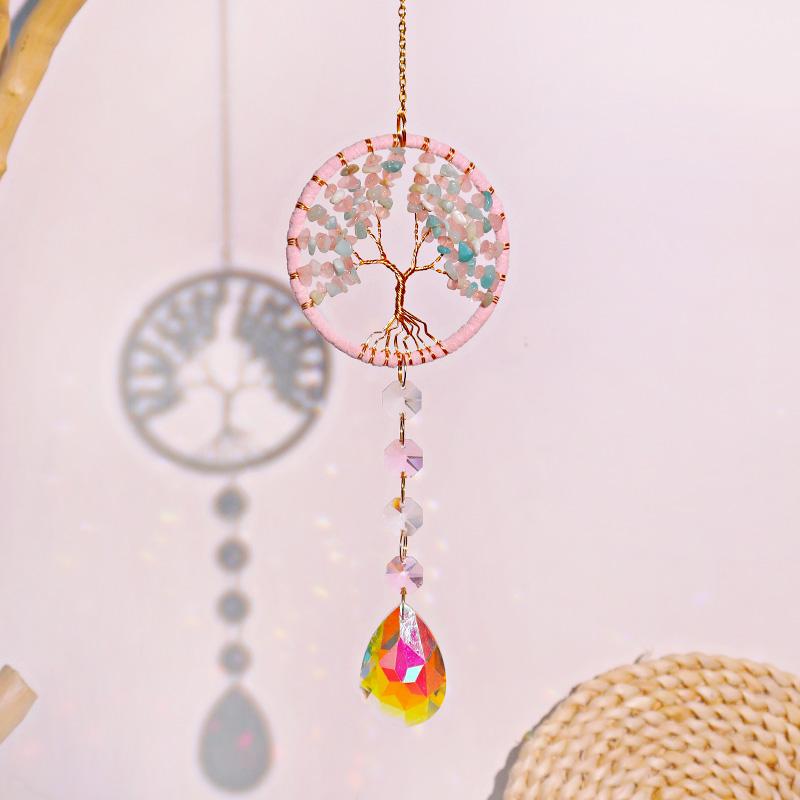 Crystal Suncatcher Life of Tree Hanging Life of Tree Suncatcher Super Handcraft Healing Crystal