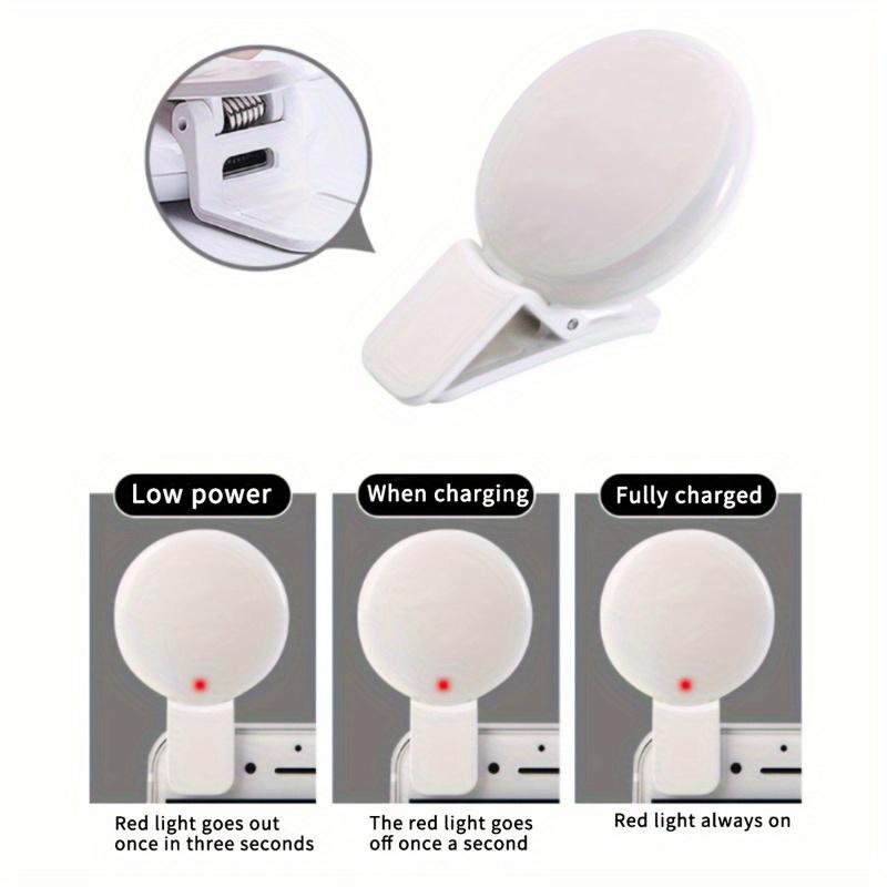 Lumină LED Inel Selfie Telefon Mobil, Lumină Clip Fotografică Portabilă 3 Trepte Lampă de Umplere Frumusețe Pentru Camera Telefonului Mobil Reîncărcabilă